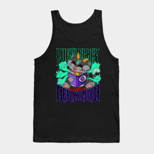 Cute Kawaii Satanic Lucky Black Cat Nekonomicon Necronomicon Tank Top